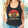 I Do What I Want Cat レトロ ヴィンテージ 面白い 猫好き タンクトップ