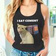 I Eat Cement Cursed Cat Weirdpecific Meme タンクトップ