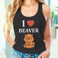 Baby Beavers Minimalist Cute I Love Beaver タンクトップ