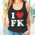 I Love Fk Initials I Heart FK First Last Name F K タンクトップ