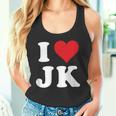 I Love Jk Initials I Heart JK First Last Name J K タンクトップ