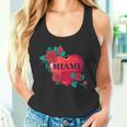 I Love Miami Miami Love Heart & Roses Illustration Graphic タンクトップ