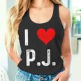 I Love Pj PJ ハート アンティーク調 長袖tシャツ タンクトップ
