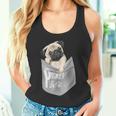 Love Pugs かっこいいポケットパグ ペット 犬 グラフィックデザイン タンクトップ