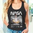Nasa スペースシャトル打ち上げカラーの黒と白のワームロゴ タンクトップ