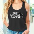 The Neko Face ザ・ネコ・フェイス《ホワイト文字》猫 ハチワレ パロディ ゆるくて かわいい 面白 イラスト タンクトップ