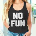 No Fun 面白いことわざ皮肉なノベルティ ユーモア クール タンクトップ