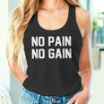 No Pain No Gain Fitness Gym Inspirational Motivation Quotes タンクトップ