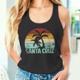 Santa Cruzintage Retro Palmera Puesta Deol California Beach Camiseta sin mangas