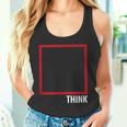 Think Outside The Box 哲学者、本好き、オタクのためのデザイン タンクトップ