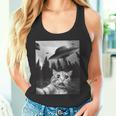 Ufo付き面白い猫セルフィー タンクトップ