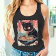 かわいい 黒猫 ラブ ラーメン カワイイ ねこ アニメ 日本語 タンクトップ