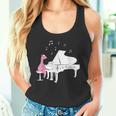かわいいアルパカ弾き ピアノ音符記号 ミュージシャンアート タンクトップ