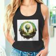 かわいいグリーンエイリアンヘッドufoスペースフェイス タンクトップ