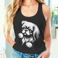 かわいいペキニーズのぞき見犬のグラフィック デザイン タンクトップ