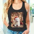 かわいい子犬の動物のクリスマス–サモエド犬のグラフィック タンクトップ
