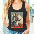 アニメ 日本の侍猫 エレキギターを弾くアートワーク タンクトップ