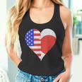 アメリカ日本国旗ハート タンクトップ