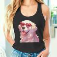 イングリッシュクリーム ゴールデンレトリバー ママギフト ハート メガネ ラブ タンクトップ