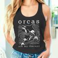 オルカのセラピー キュートなクジラ 面白い言葉 タンクトップ
