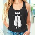 オーボエで遊ぶサングラスをかけた猫 タンクトップ