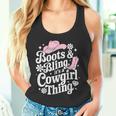 カウガールブーツ、キラキラ、カントリーミュージックギフト タンクトップ
