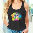カラフル スプラッター ペイント 水彩 スマイル フェイス ユニセックス タンクトップ
