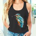 カワセミ 鳥 野生動物 動物 水彩 芸術的 ペインティング タンクトップ