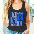 サクソフォーン奏者ジャズミュージシャンブルーミュージック タンクトップ