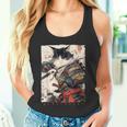 サムライ 猫戦士 浮世 墨絵 猫 サムライ タンクトップ