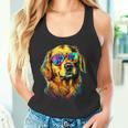 サングラスをかけたゴールデン・レトリーバー 犬が大好き タンクトップ