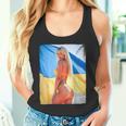 セクシーガールグラフィックtシャツ 「モダンピンナップガール&ウクライナ国旗2」 タンクトップ