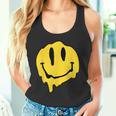 ドリッピースマイルイエロースマイルフェイスシャツ かわいい ハッピースマイルフェイス タンクトップ
