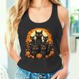 ハロウィン 黒猫 パンプキン 面白い レトロデザイン タンクトップ