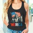 ビッグフット メリカ ロック アメリカ国旗 愛国的 7月4日 タンクトップ