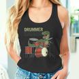 ファニー ドラマーサウルスレックス 恐竜ドラマー ギフト 恐竜ドラム タンクトップ