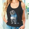 ファニー ファット 悲しい猫 アートデザイン 太った子猫 猫好き タンクトップ