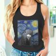 ファン・ゴッホの星月夜鳩のミームペインティング タンクトップ