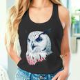 フクロウの傑作 雪フクロウ 鳥アート 動物 雪フクロウ タンクトップ