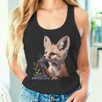 ブルーベリー フェネック キツネ ブルーベリー アニマルアート 野生動物 自然 タンクトップ
