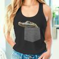 ポケットにワニ 愉快なアニマルデザイン タンクトップ