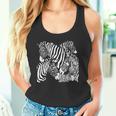 モノクロゼブラ柄アフリカサファリ動物野生生物 タンクトップ