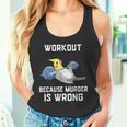 ワークアウト Because Murder Is Wrong 面白いオウム オカメインコ 鳥 タンクトップ