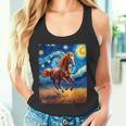 ヴァンゴッホの星空の夜ワイルドホースマスタングアニマル愛好家 タンクトップ