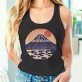 ヴィンテージ 和 富士山 山の上の日本の舞う太陽 タンクトップ