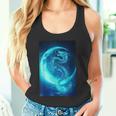 三日月のドラゴン ブルーギャラクシー天文学 アート タンクトップ