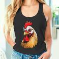 動物愛好家のための大胆な農場の鶏の頭のアート タンクトップ