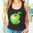 噛まれた青リンゴのイラスト タンクトップ