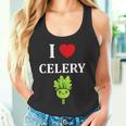 小さな野菜 セロリ ミニマリスト かわいい シンプル セロリ I Love Celery タンクトップ