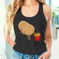 愉快なフライドポテト食べ物デザイン 男女兼用 タンクトップ